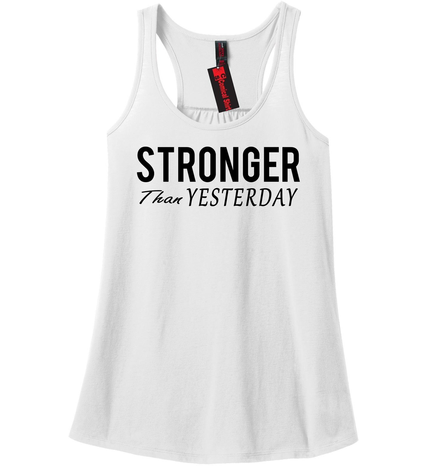 Stronger Than Yesterday Motivational Workout Shirt Racerback Tank Top ...