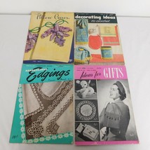 Lot of 4 Vintage Crochet Booklets Clarks Coats Handkerchief Pillow Cases... - $14.52