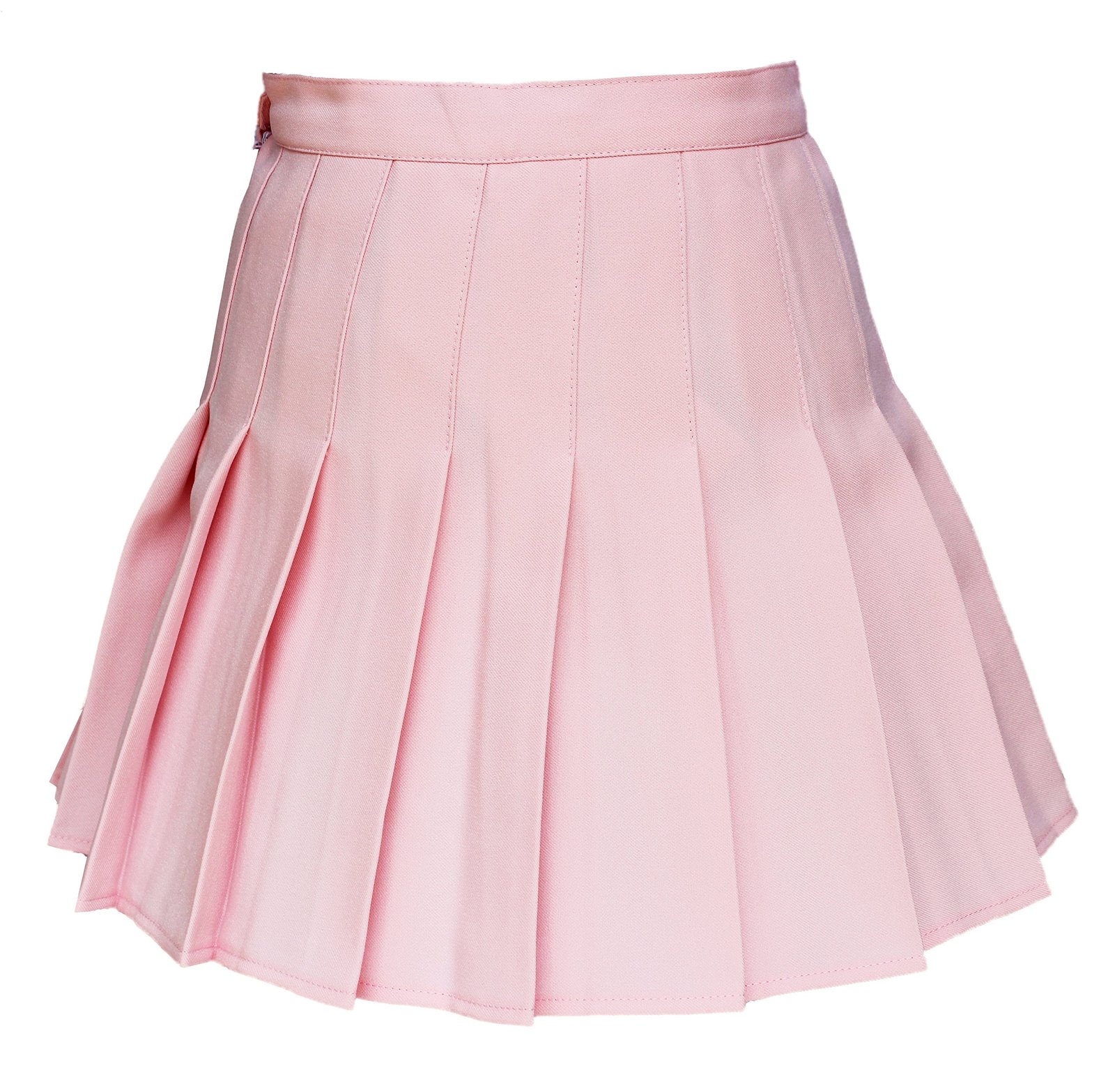 Beautifulfashionlife Women's High Waist Solid Pleated Mini Skirt(M , Pink)