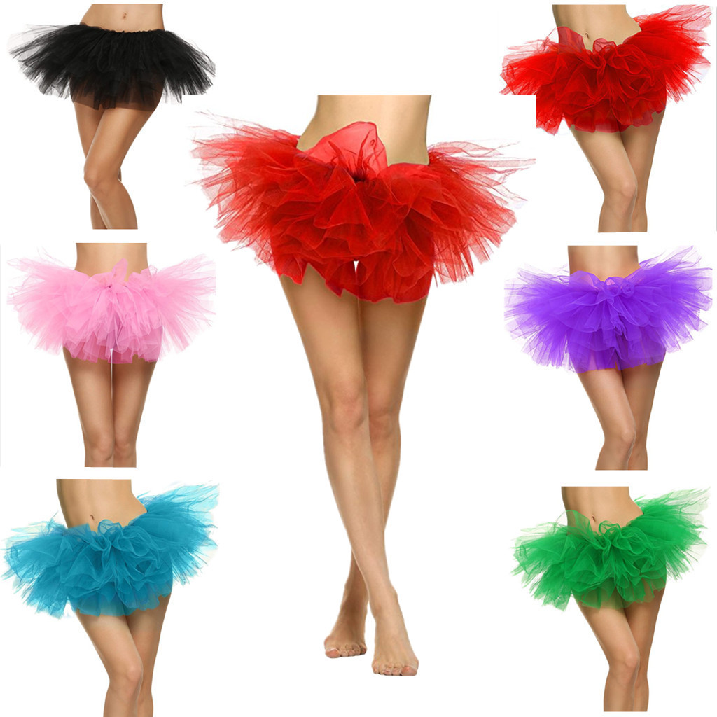 Adult Women's 5 Layered Tulle Fancy Ballet Dress Sexy Tutu Skirts