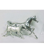 BEAU STERLING 2 HORSES Vintage BROOCH Pin - FREE SHIPPING - £62.07 GBP