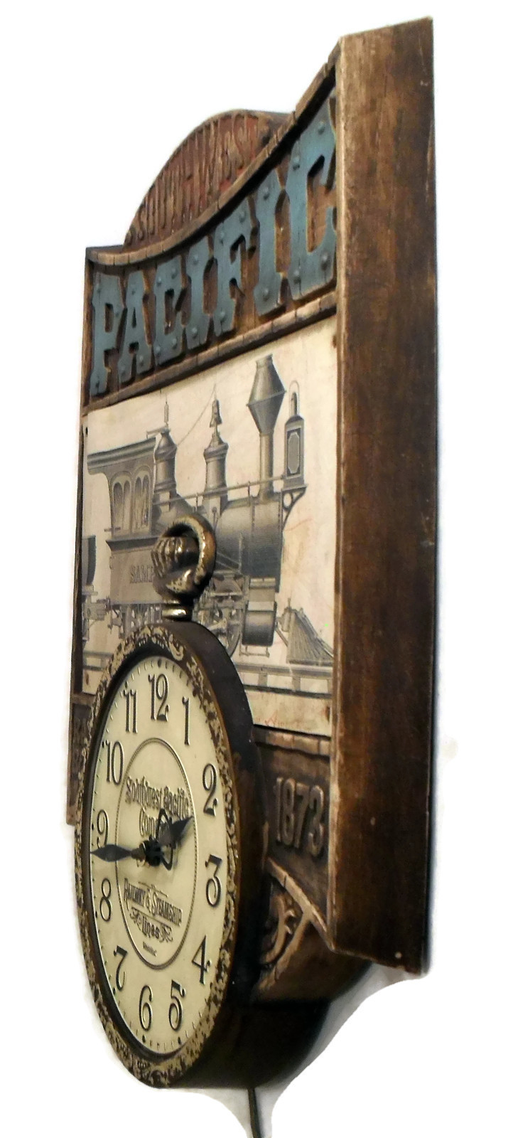Wall Clock Westclox Vintage Southwest Pacific Railroad Railway Clocks