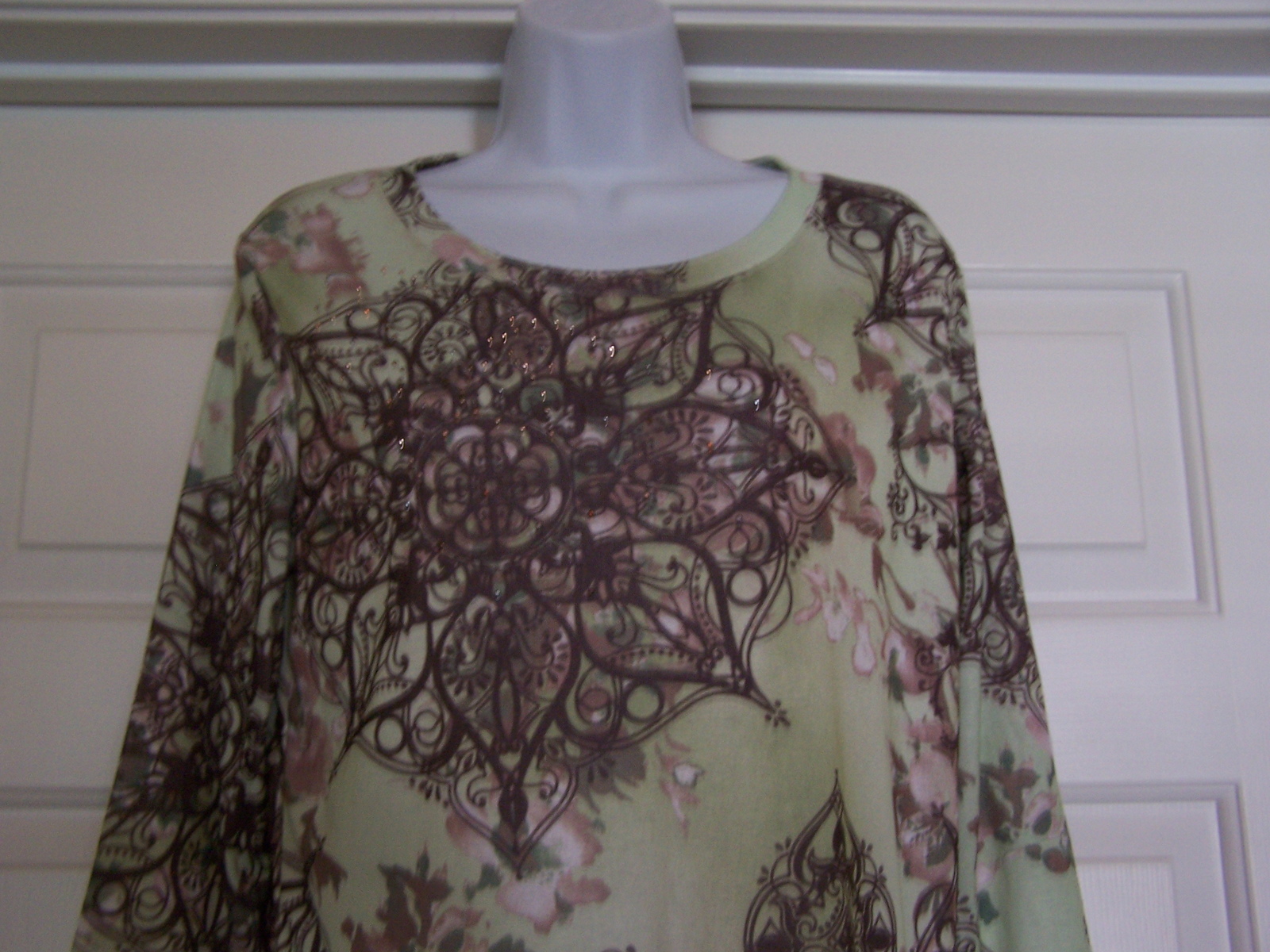 White Stag Womens Knit Top Multi Color Small 4 6 Floral Print 34