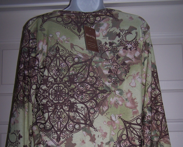 White Stag Womens Knit Top Multi Color Small 4 6 Floral Print 34