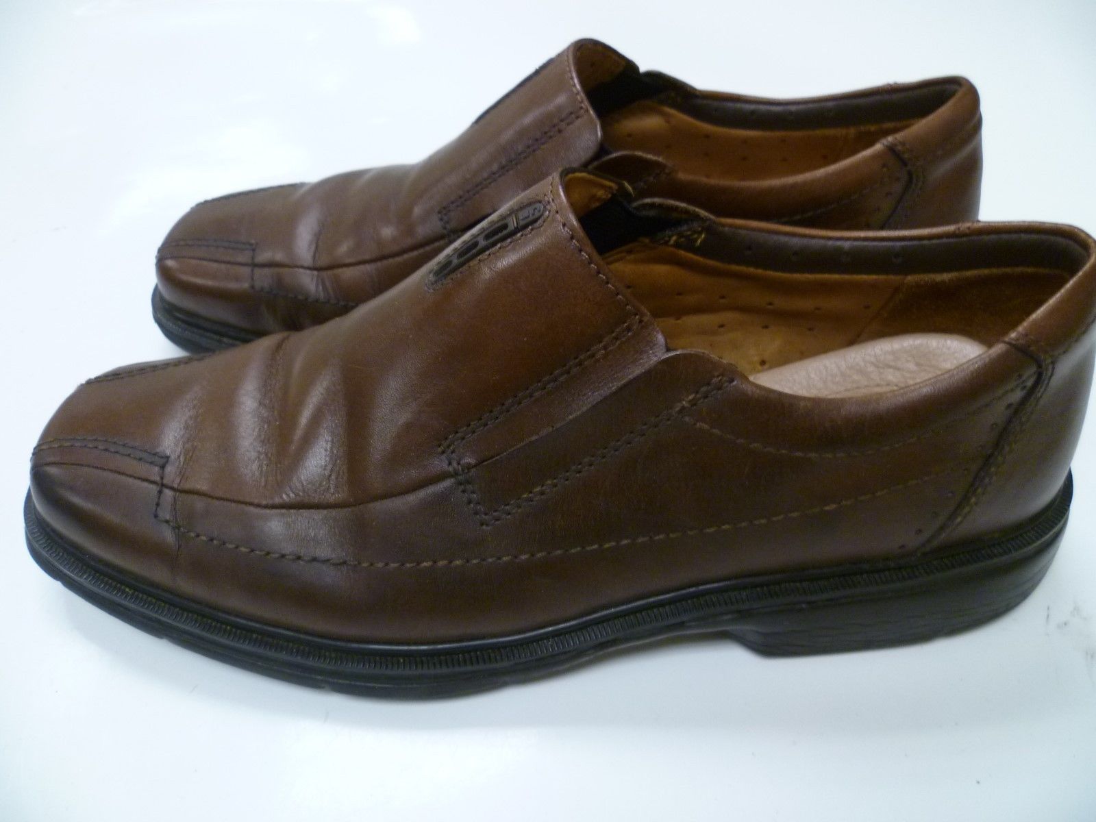 Clarks Unstructured Mens Un.Sheridan Brown Leather Casual Slip On Shoes 9 87743