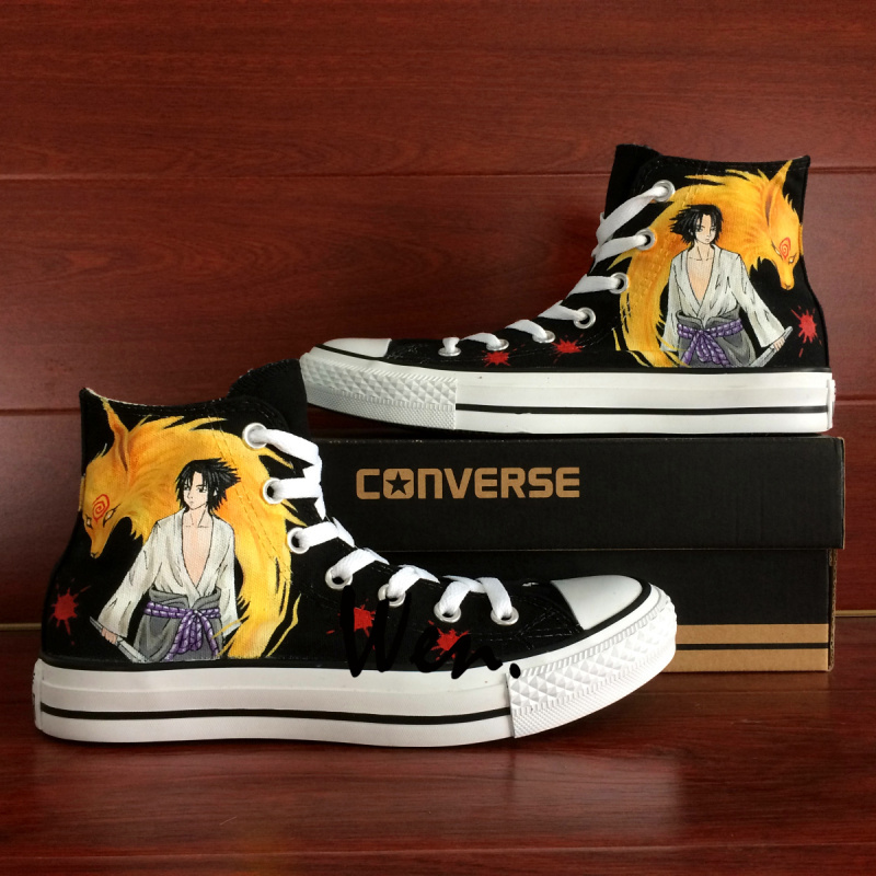 Naruto Uchiha Sasuke Fox Converse All Star Hand Painted Shoes Men Women Sneakers