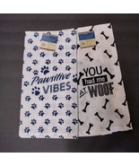 Dog Lover Kitchen Tea Towels, set of 2, Pawsitive Vibes, You Had Me at Woof - $14.99