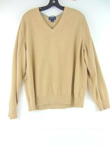 Lands End Brown V-Neck Cotton Sweater L 42-44 - $29.69