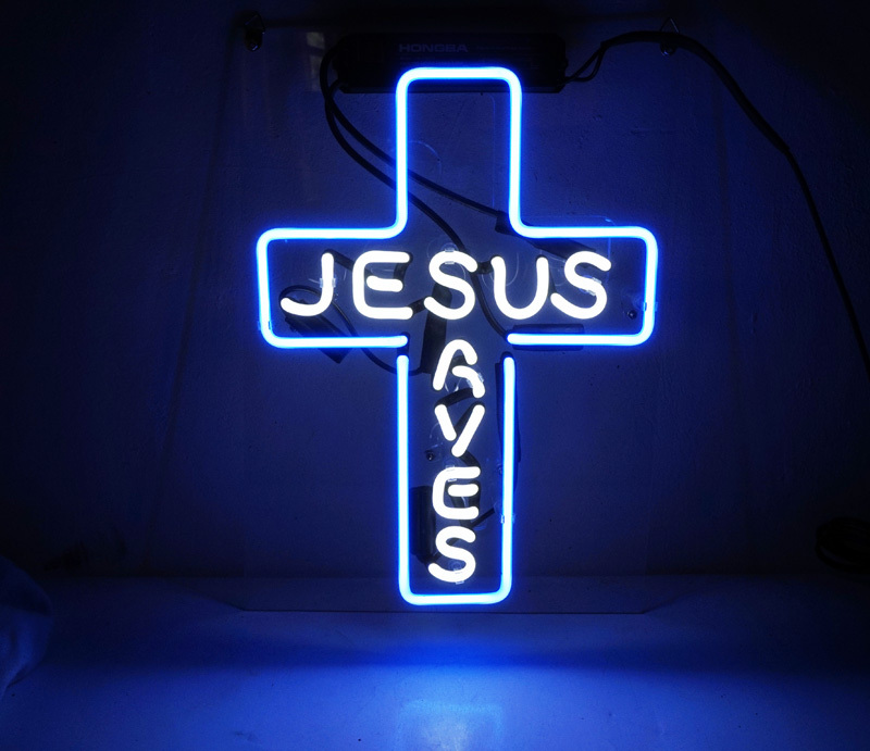 Jesus Saves Neon Sign 12