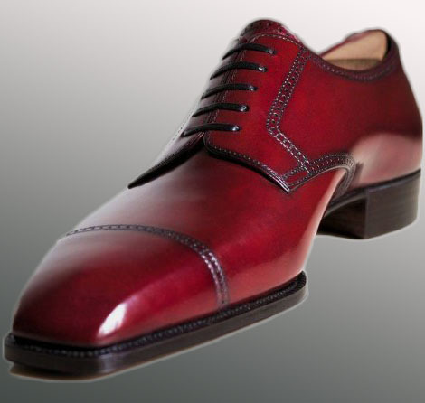 Primary image for Handmade Men's Burgundy Leather Lace Up Dress/Formal Shoes