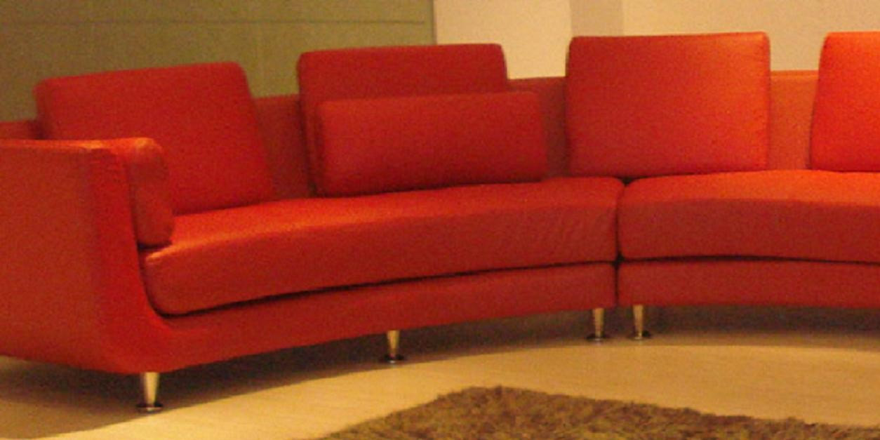 curved red leather sectional sofa
