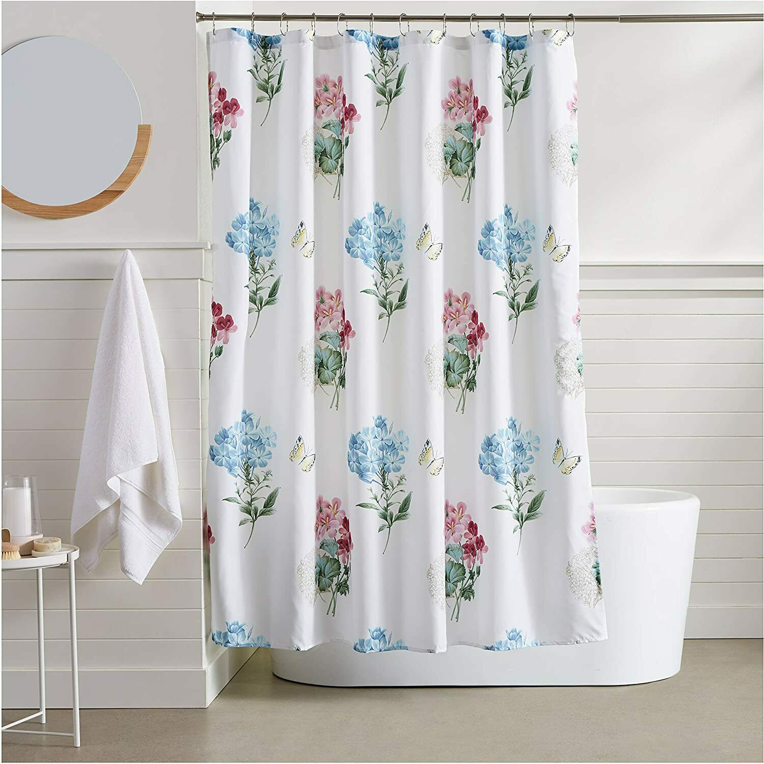 Nice Wildflower French Country Chic Floral Butterfly Fabric Shower Curtain Shower Curtains