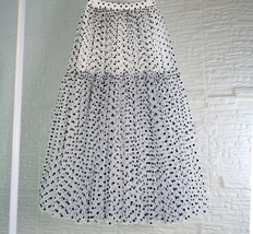 Women RED Polka Dot Tulle Skirt High Waisted Red Holiday Tulle Skirt Custom Size image 12