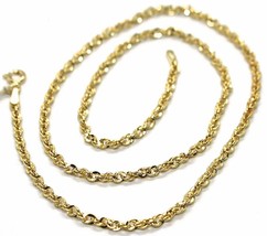 18K Yellow Gold Rope Chain, 23.6 Inches Braided Infinite Faceted Alternate Link - $497.86