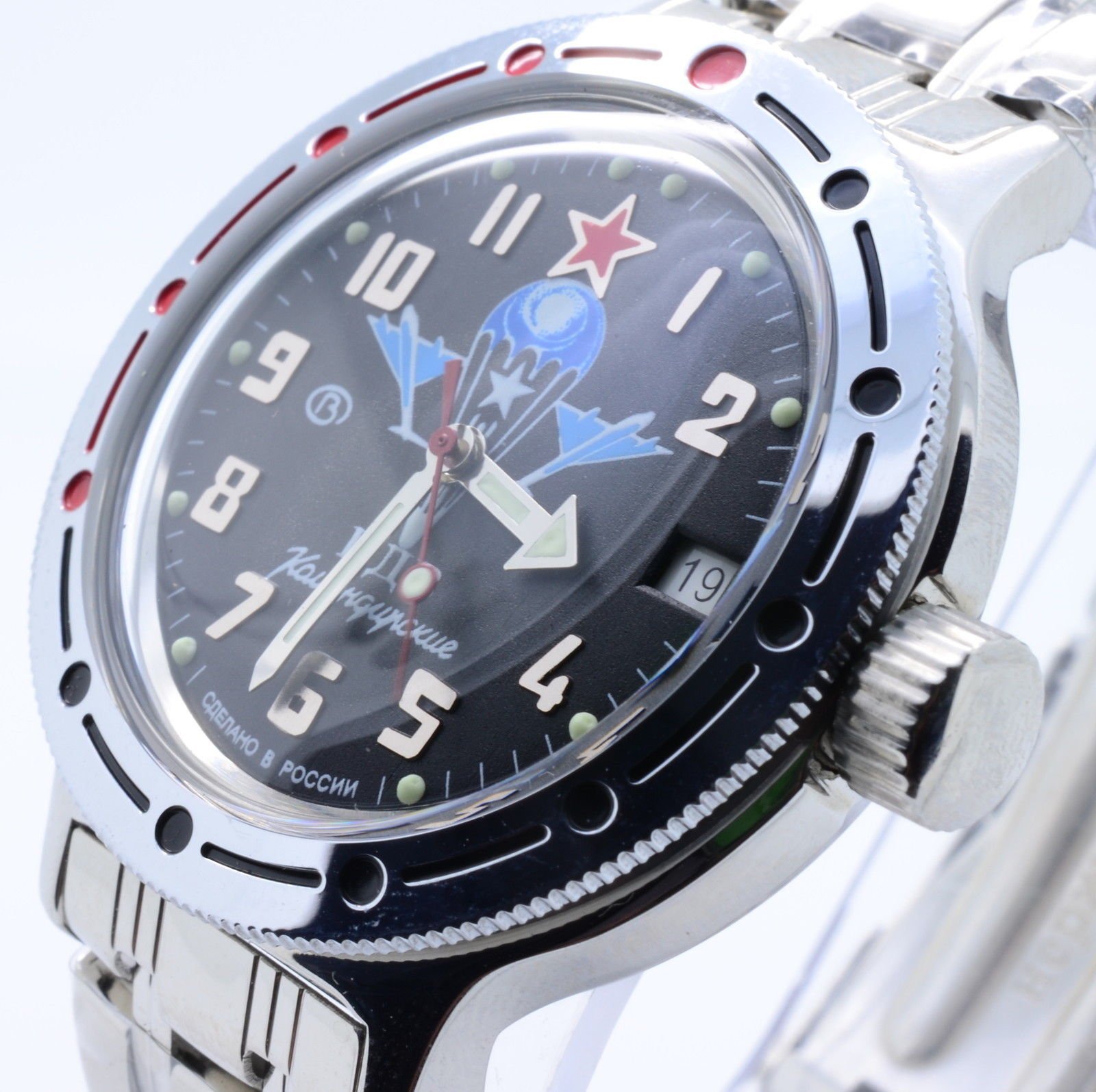 Vostok Amphibian 420288 Komandirskie Military Russia Diver Watch Paratrooper VDV Wristwatches