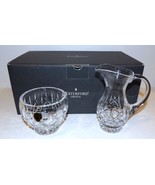 EXQUISITE SIGNED WATERFORD CRYSTAL ARAGLIN 114933 FOOTED CREAMER &amp; SUGAR... - $173.24