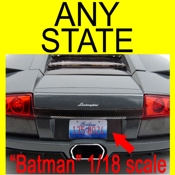 Custom All Brands RC & model car, State License Plates 15 to 142 scale 1970Now