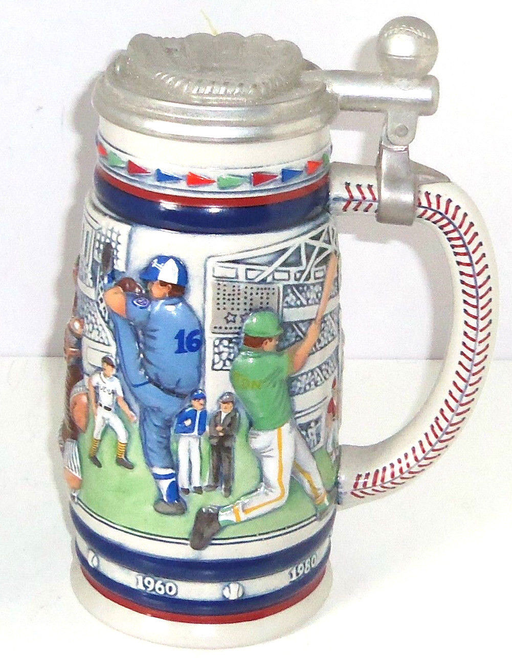 Avon Baseball Players Beer Stein 1900 1980 Uniforms Vintage LE 1984