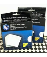 100 HP CD/DVD Storage Envelopes Sleeves White Paper Clear Window Flap C13-25 - $12.71