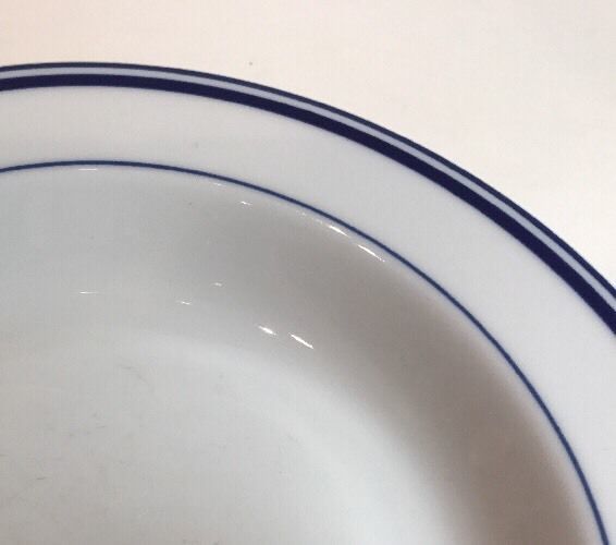 Cuisinart Blue Stripes 9" Rim Soup Bowl Fine European Vitrified