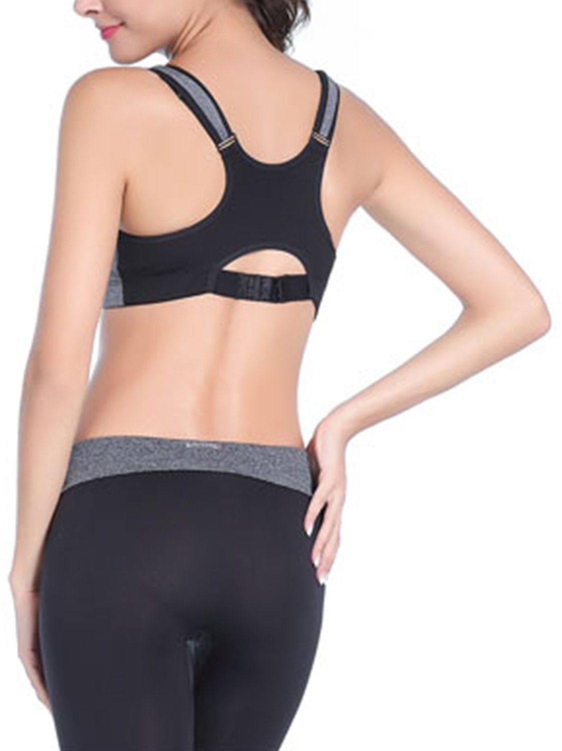 Newlashua Women's High Support Plus Size Zip Front Close Padded Sports Bra XXXL - Sports Bras