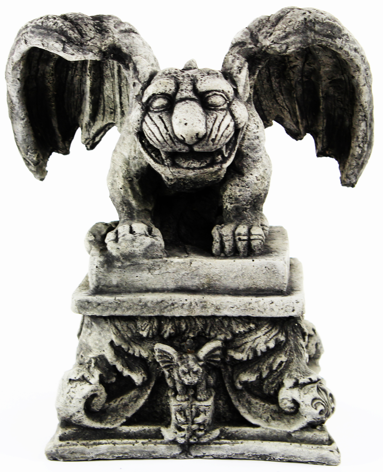 Gargoyle on Pedestal Concrete Ornamental Statue Gargoyles & Dragons