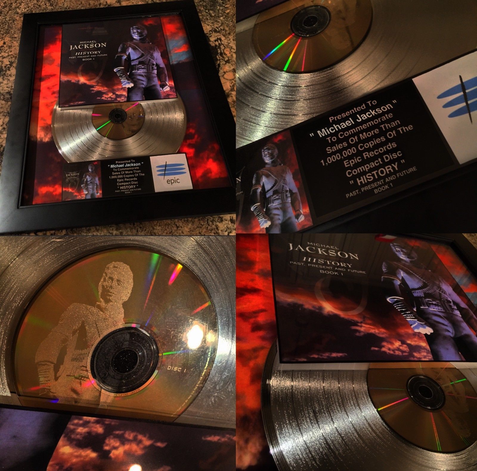6 RARE Michael Jackson Platinum Record Album Disc Music Award Grammy
