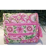 Vera Bradley Pocket Wallet Petal Pink with ID Pocket Zippered Coin Compa... - $19.00