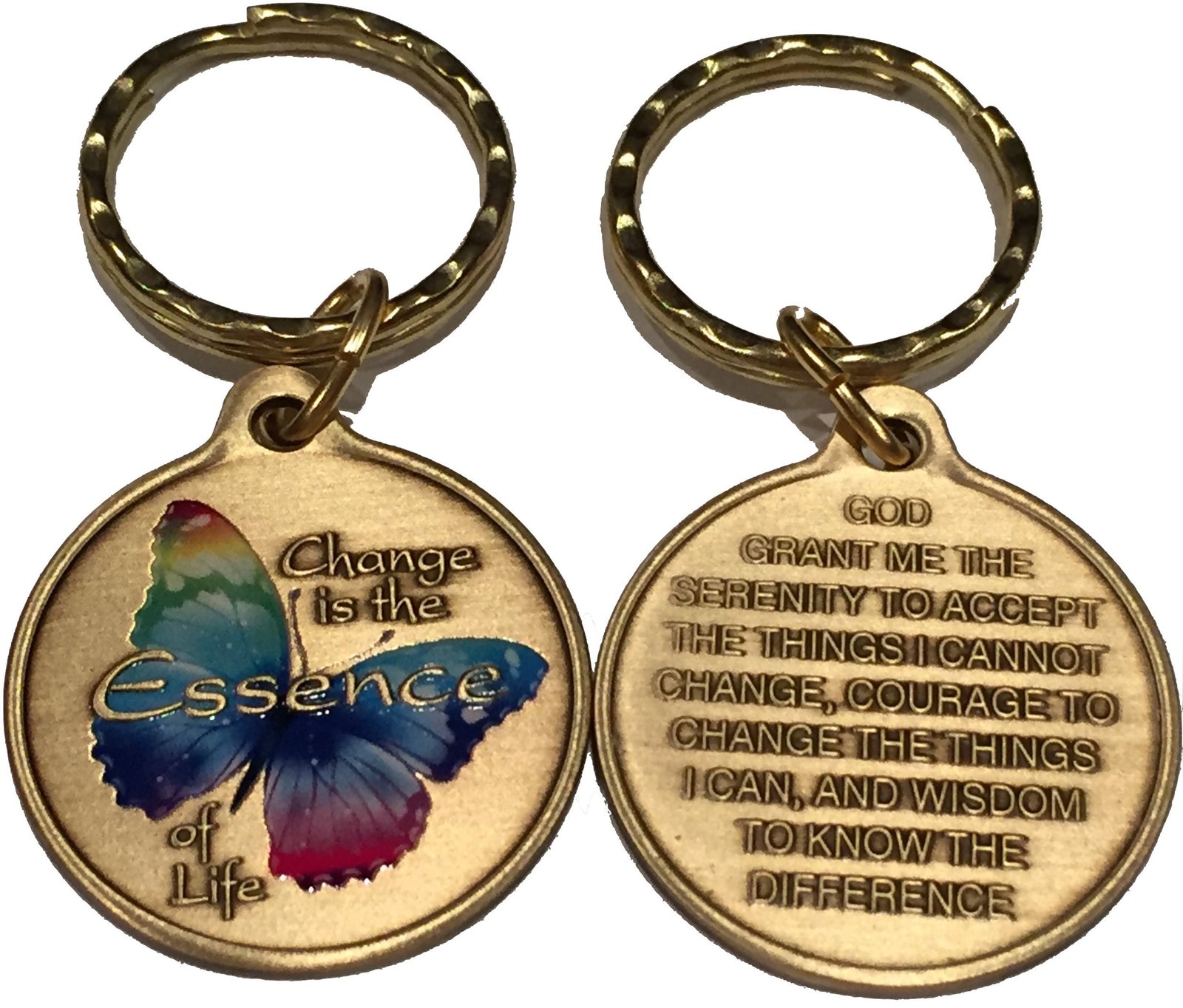 Change Is The Essence of Life Rainbow Color Butterfly Serenity Prayer Bronze ...