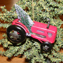 Country Living Antique Case Style Red Tractor Ornament (Dept 56, 6006859) Tin - $18.32