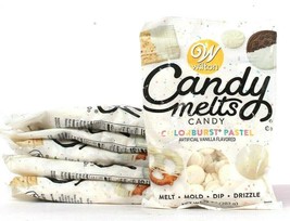6 Bags Wilton 10 Oz Candy Melts Colorburst Pastel Vanilla Flavor Melt Mold Drip 