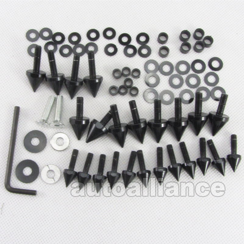 Steel Complete Fairing Bolts Screws For Yamaha YZF R1 1998 1999 2000 2001 Black