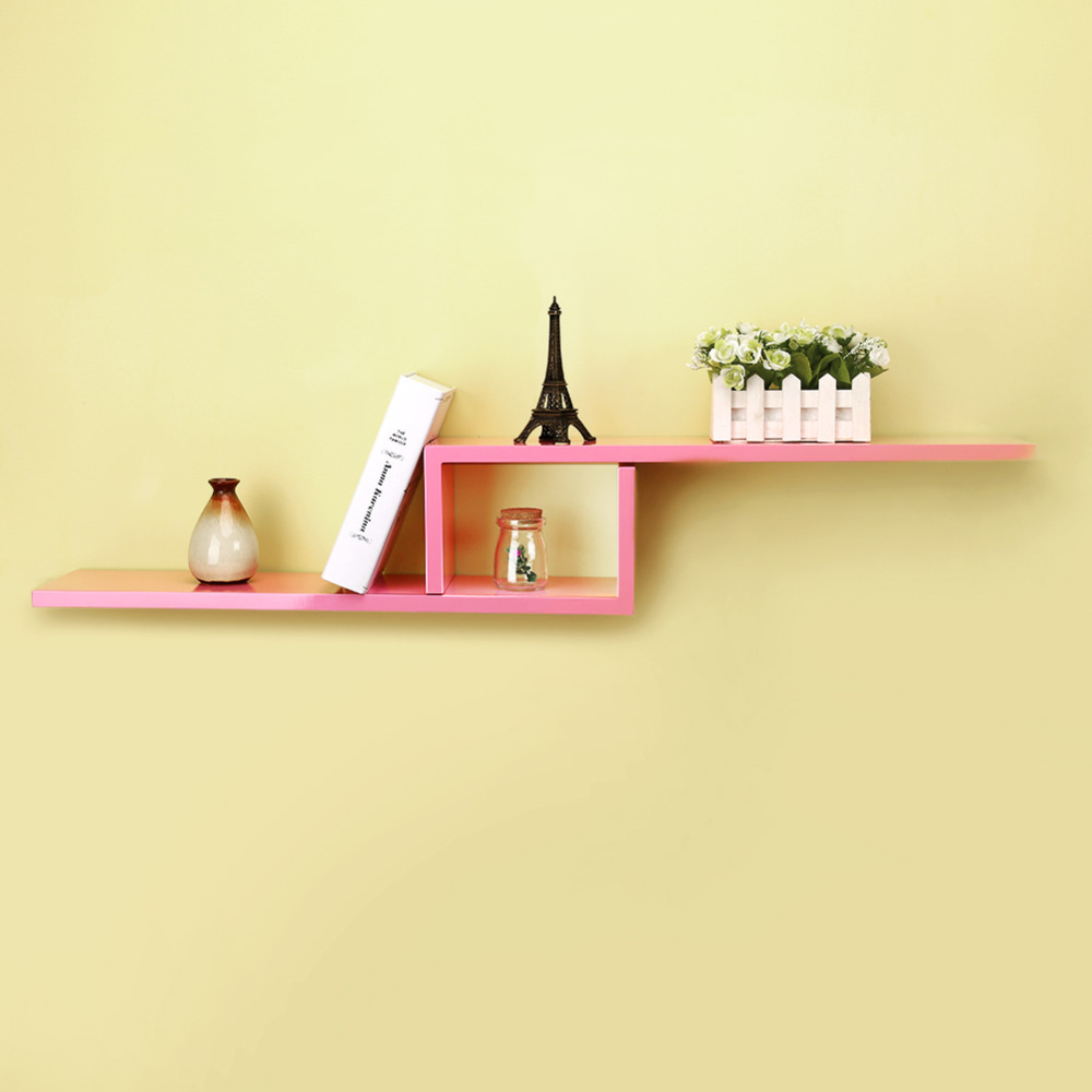 2 Pcs/Set Decorative Wall Shelves L Shape Floating Shelves CD Book