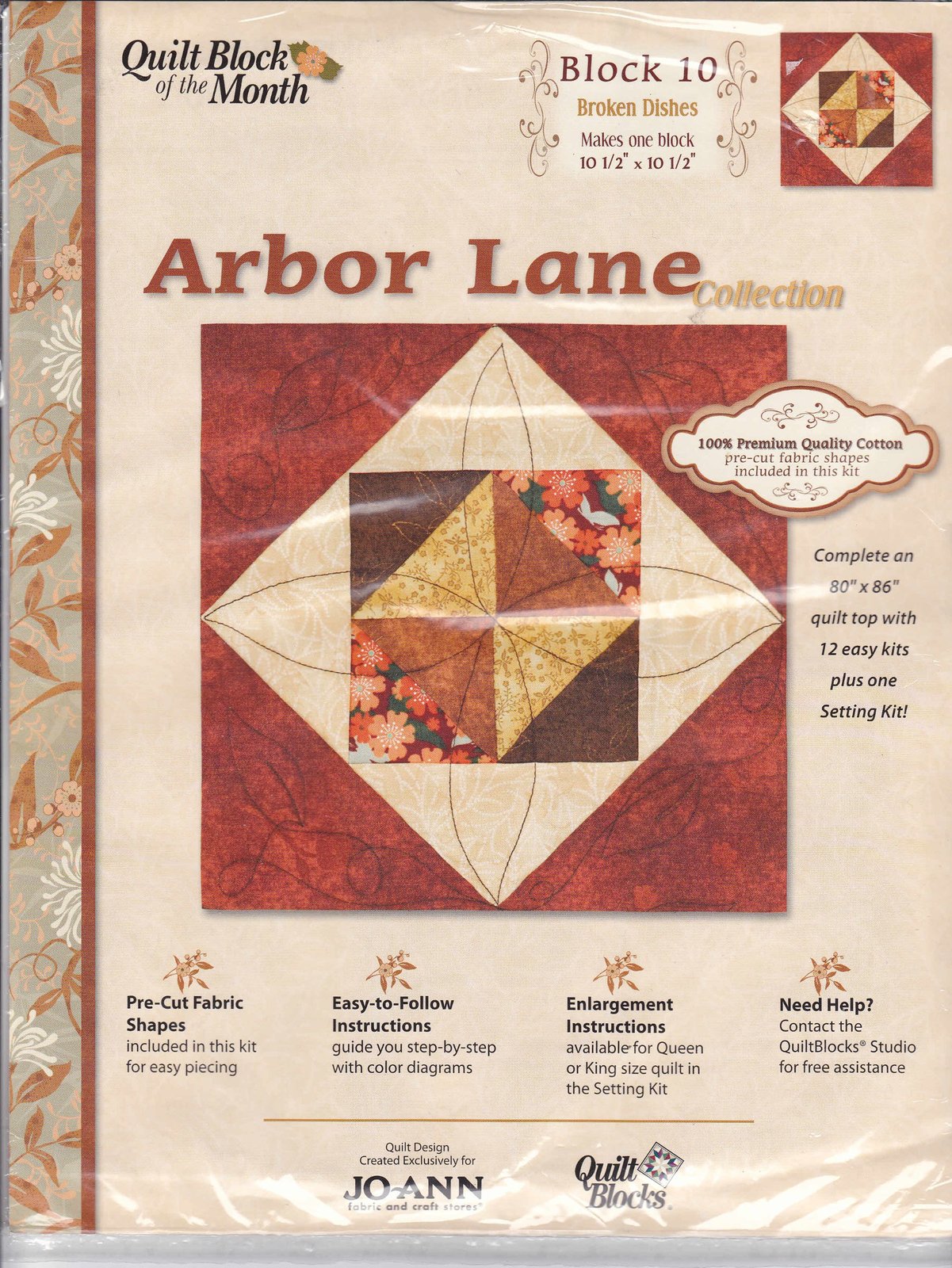 Joann Quilt Block of the Month Arbor Lane Collection #10 [Brand New ...