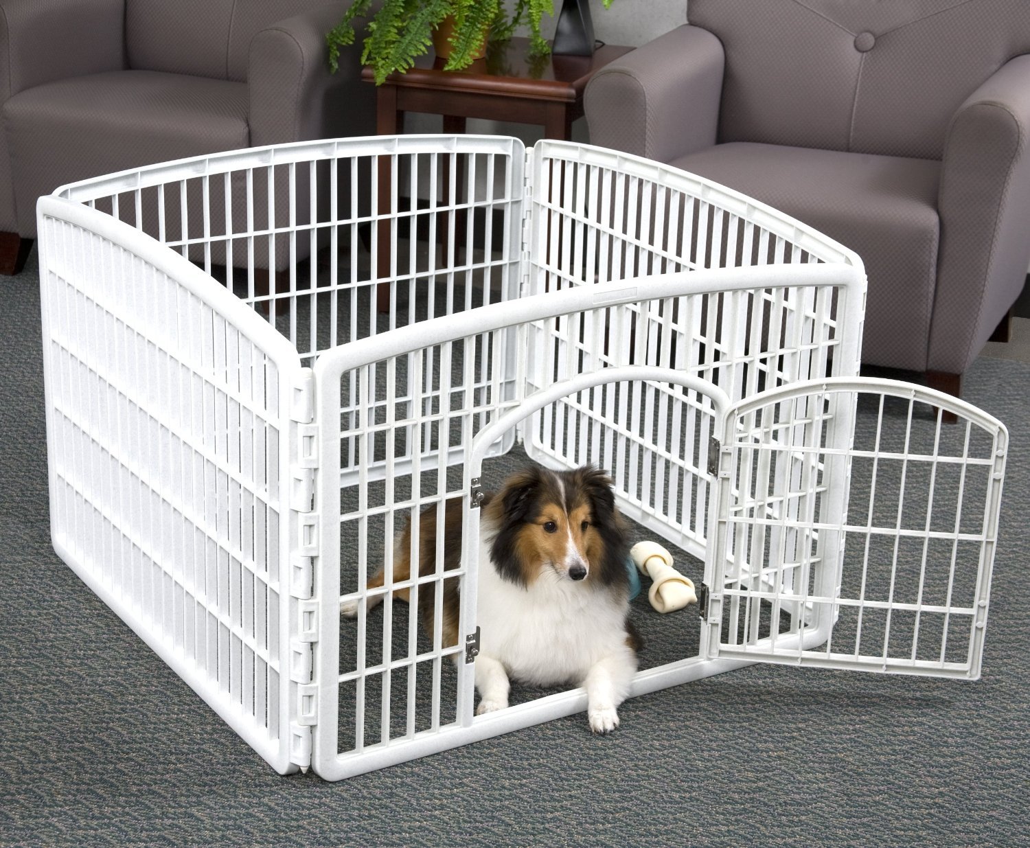 4 Panel Containment Gate Fence For Pet Pen Dog Puppy Plastic And Exercise Indoor Fences