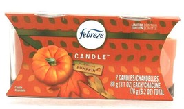 2 Pack Febreze Candle Limited Edition Fresh Harvest Pumpkin 3.1 Oz Candles