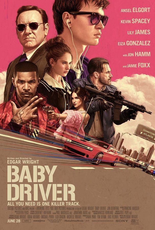Baby Driver Movie Poster 2017 Film Edgar Wright Kevin Spacey 14x21 24x36 32x48