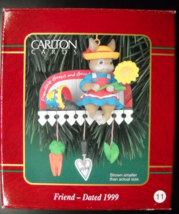 Carlton Cards Heirloom Christmas Ornament 1999 Friend Rabbit Gardener Boxed - $10.99