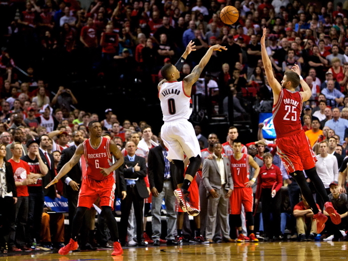 Damian Lillard Shot Game Winner Portland Sport 32x24 Print