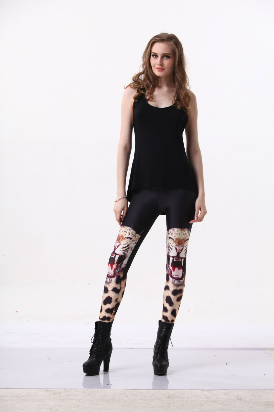 black leopard yoga pants