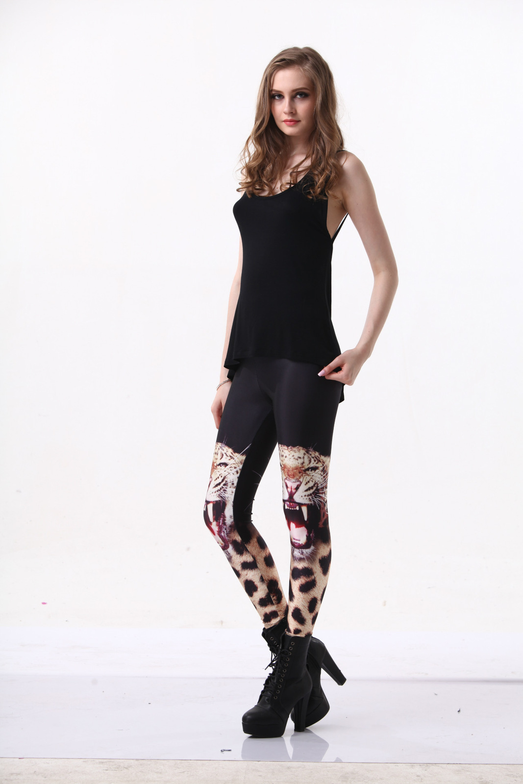 black leopard yoga pants