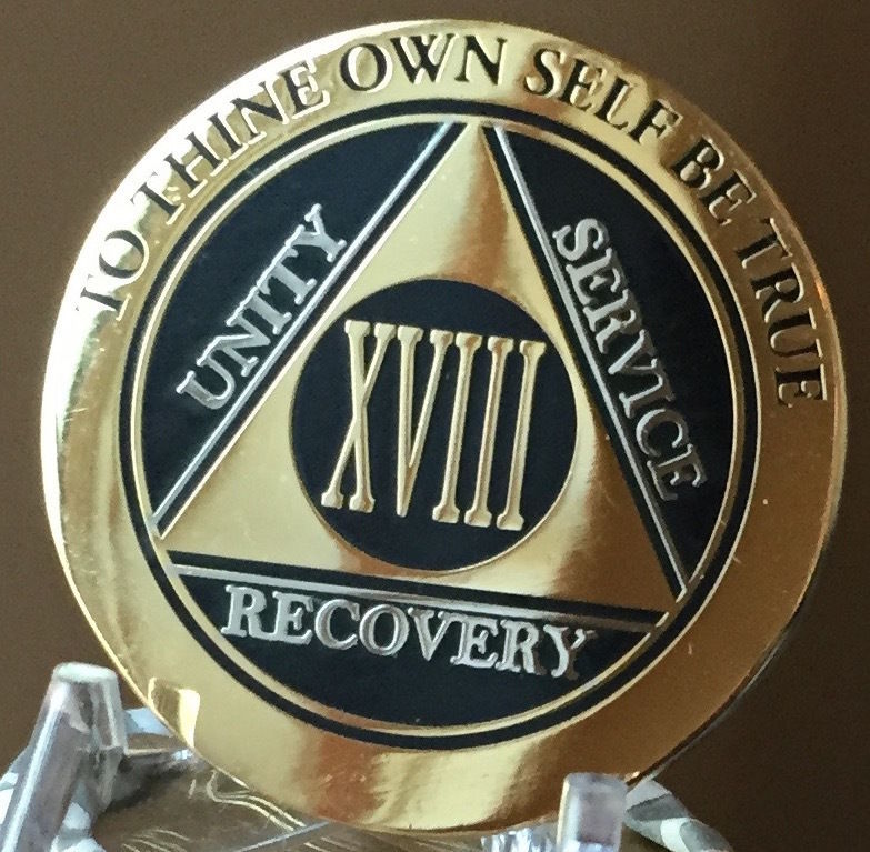 Alcoholics Anonymous 48 Year Antique Bronze AA -Sober-Sobriety-Birthday-Medallion-Chip-Challenge