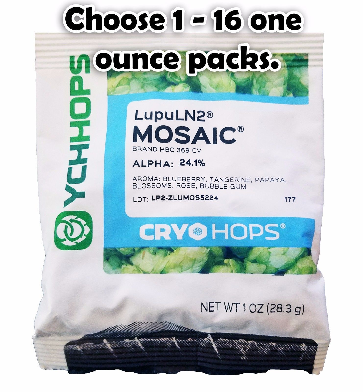 1 - 16 Oz. YCH Cryo Hops® LupuLN2® - Mosaic - Hop Powder 24.1% Alpha ...