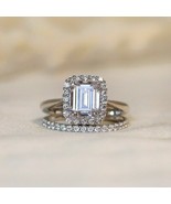 2.50Ct Emerald Diamond Simulated Bridal Set Engagement Ring 14K Yellow G... - $119.64