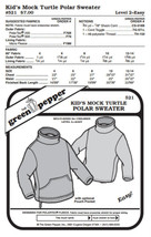 Kids Mock Turtle Polar Sweater #521 Sewing Pattern (Pattern Only) - $7.00