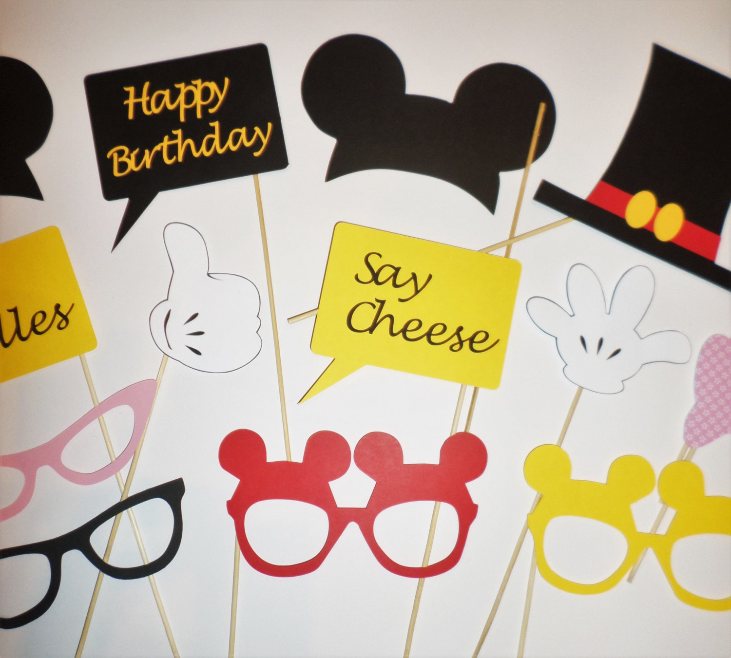 Disney photo booth props Mickey birthday Mickey Mouse photo booth props ...