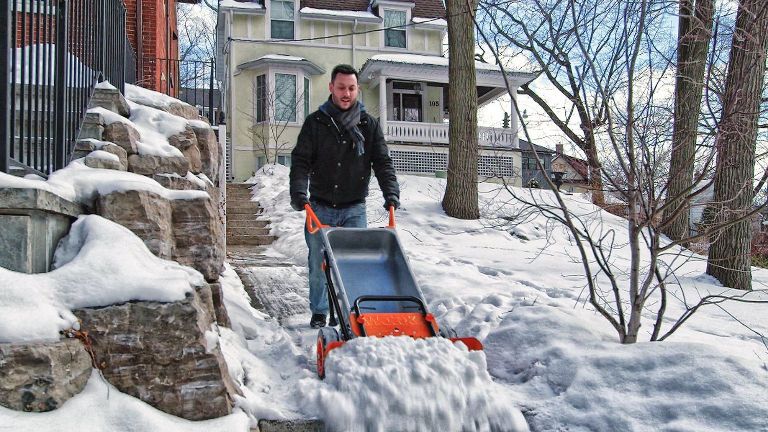 Aerocart Snow Plow For Wheeled Cart Snow Removal Sidewalk Driveway In