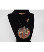 MOUSE Chasing CAT Artist Pendant over 2 inches long and 26 inch Black Ne... - $60.00