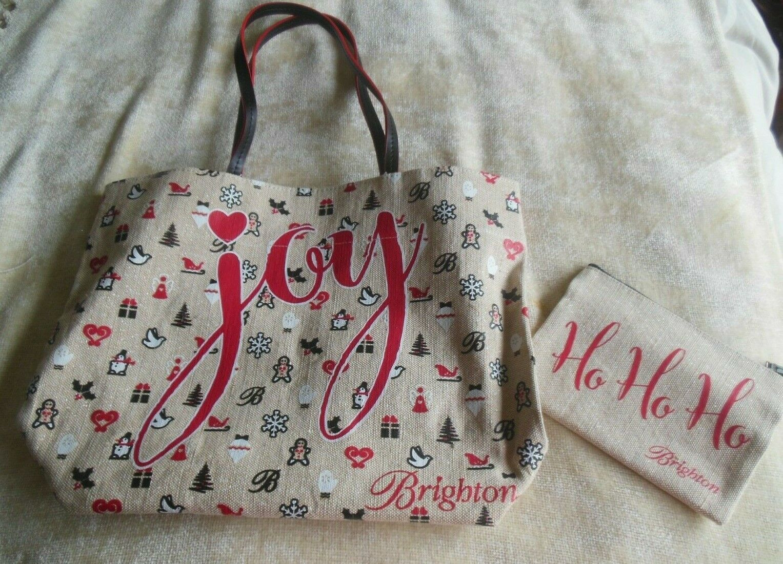 Primary image for Brighton Canvas Joy Holiday Tote Bag & Zippered Makeup Pouch