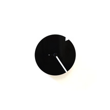 Small white wood + black acrylic wall clock with rotating dial - The Minimali - $99.00